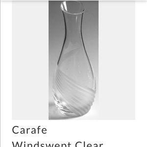 Lenox windswept wine carafe and two wine glasses